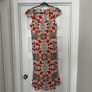NWT Anthropologie afloral Print Cap Sleeve Dress, Size M